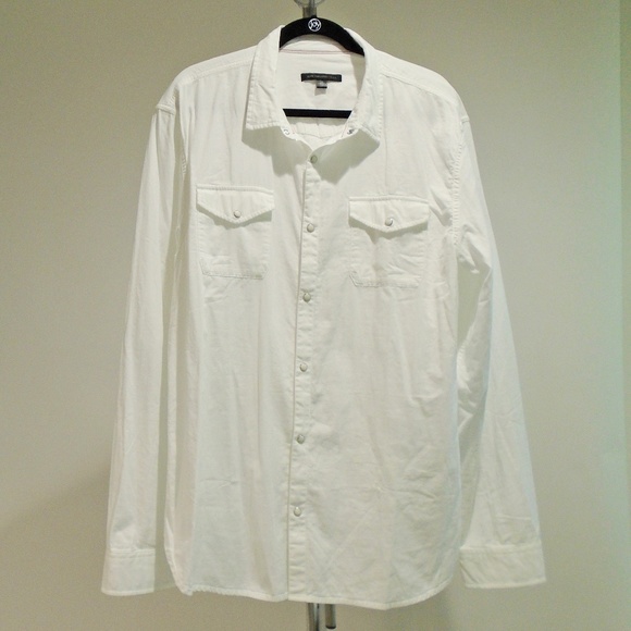 John Varvatos | 100% Cotton Snap Button-Down Shirt - Picture 1 of 3